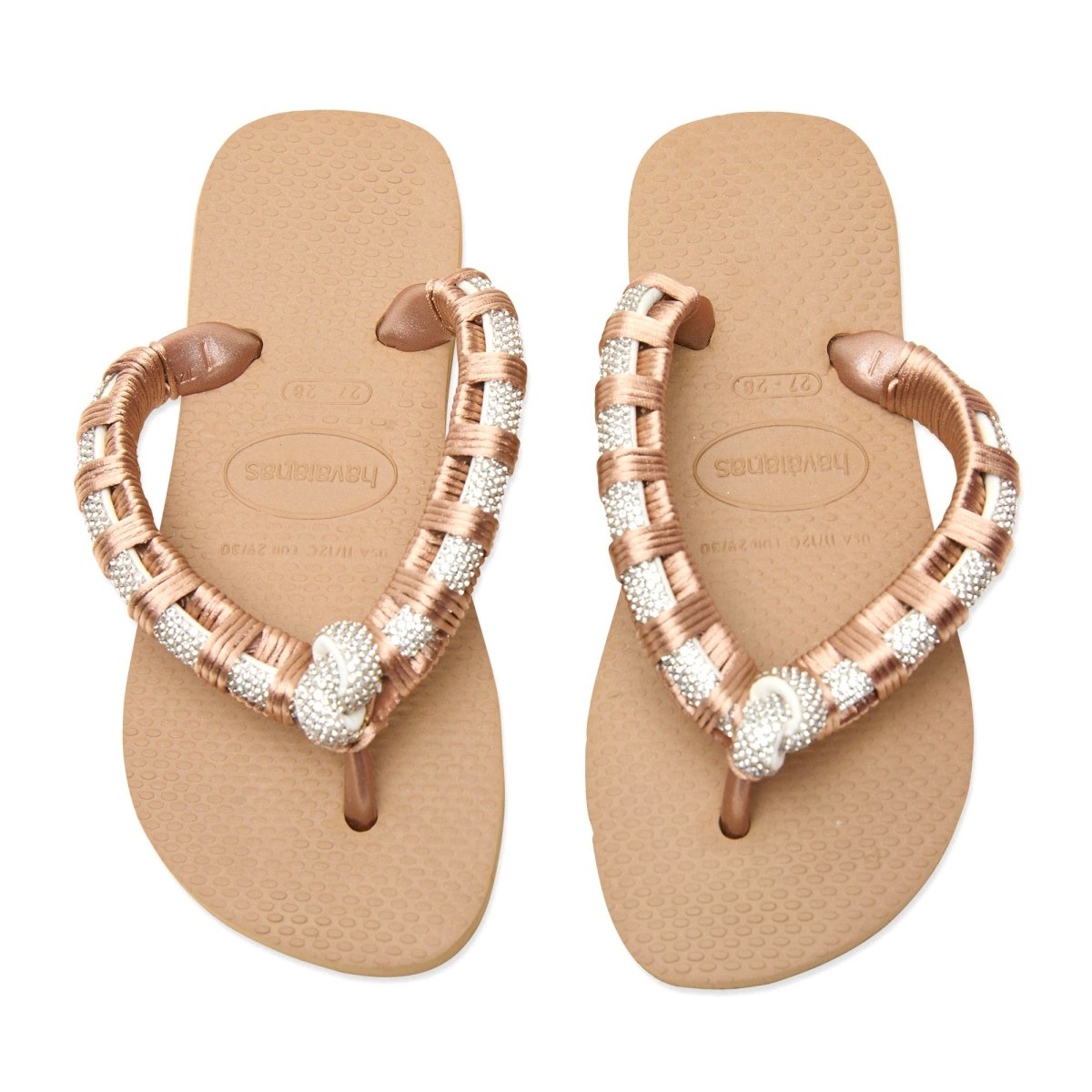 WOVEN CRYSTAL FLIP FLOP SANDALS - PLANET SEA