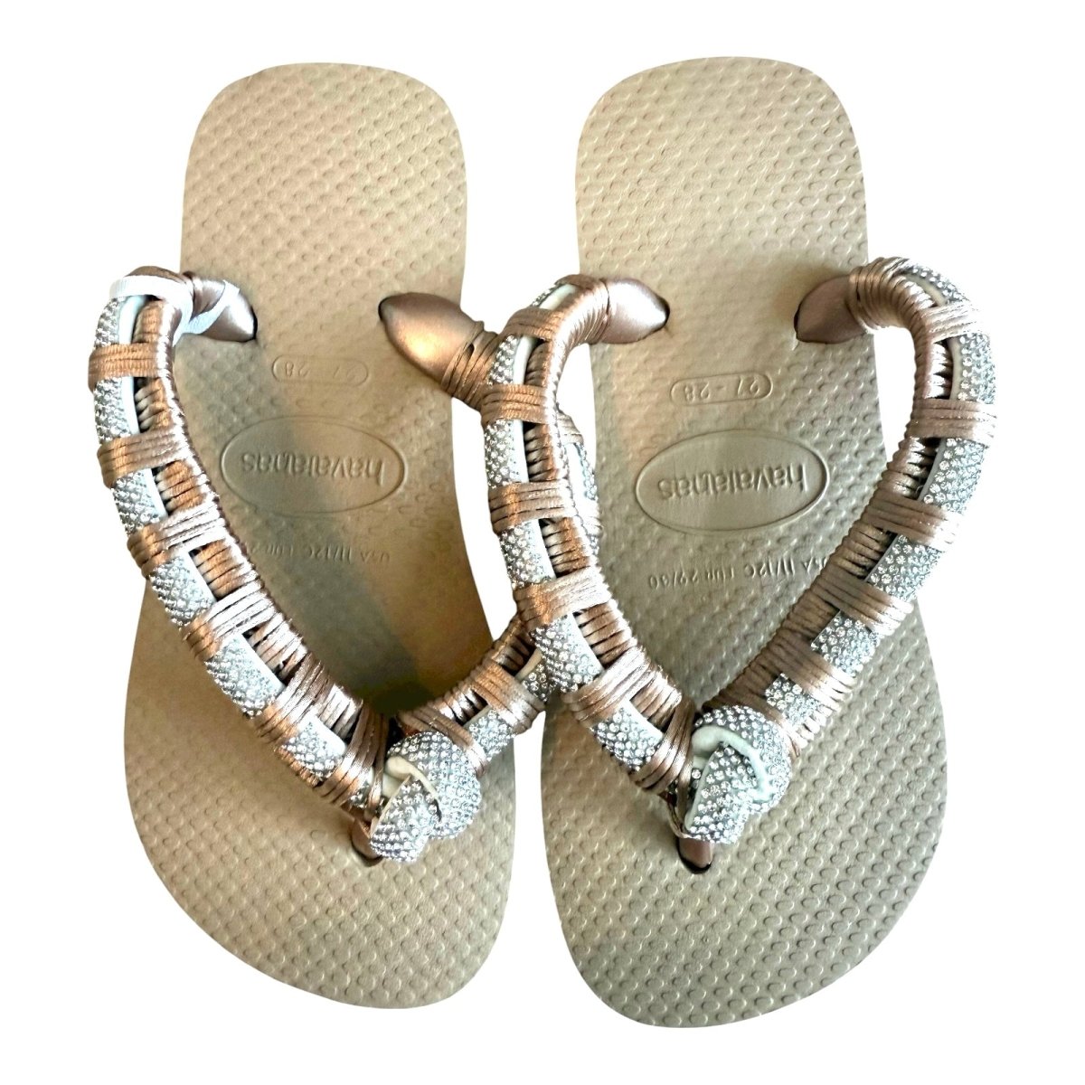 WOVEN CRYSTAL FLIP FLOP SANDALS (PREORDER) - PLANET SEA