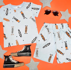 SKATEBOARD TSHIRT AND SHORTS SET