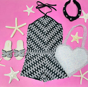 ZIGZAG KNITTED ROMPER - ROMPERS
