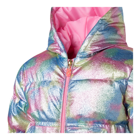 RAINBOW METALLIC SHINY PUFFER JACKET - JACKETS