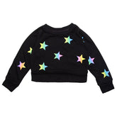 RAINBOW STARS CROPPED SWEATSHIRT - SWEATERS