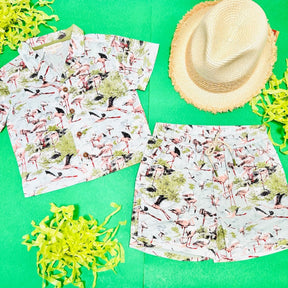 ALIKI DARJEELING FLAMINGO SHORTS - SHORTS