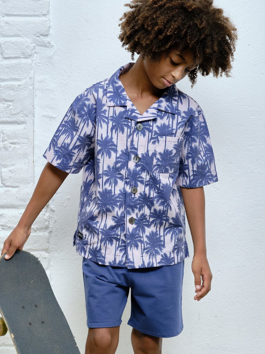 ALL OVER PALMS BUTTON DOWN TOP - BUTTON DOWNS