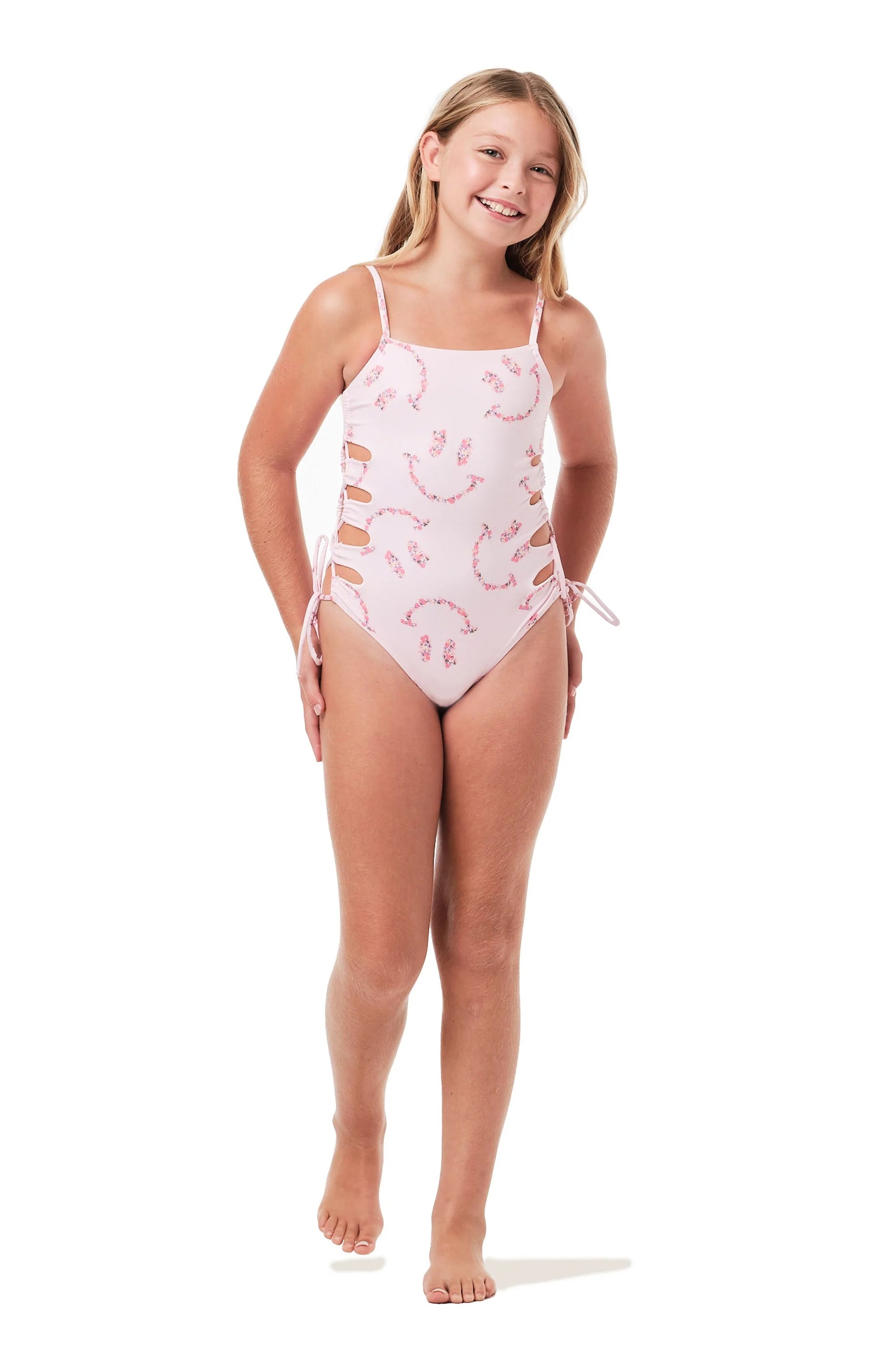 ALL SMILES CRISS CROSS SIDE ONE PIECE SWIMSUIT - ONE PIECE SWIMSUIT