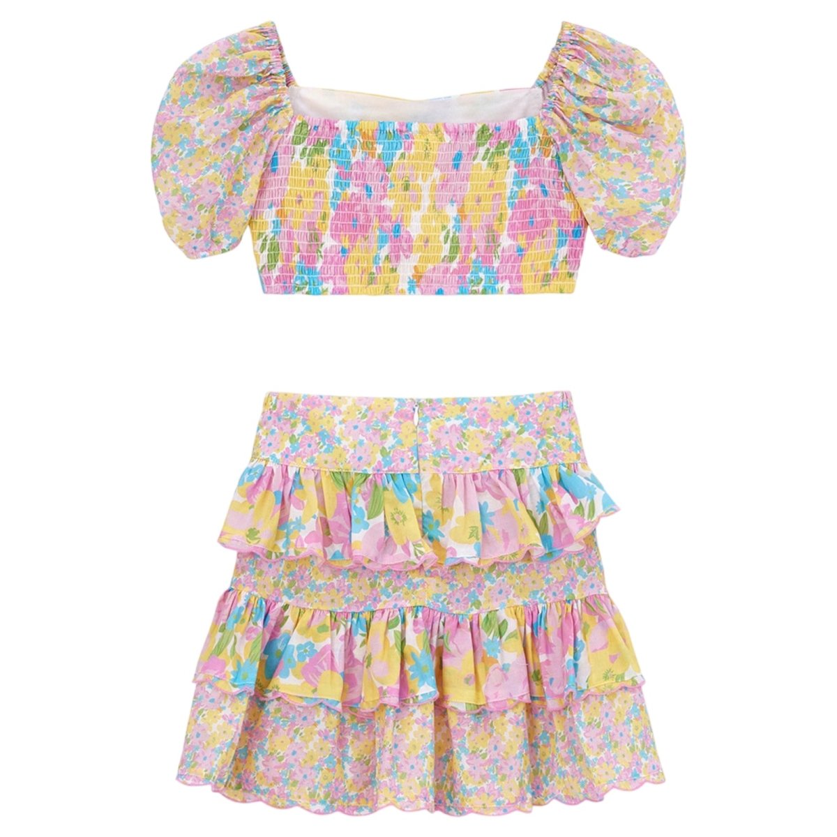 AMELIA PUFF SLEEVE TOP AND SKIRT SET (PREORDER) - MARLO