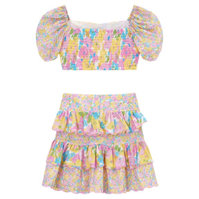 AMELIA PUFF SLEEVE TOP AND SKIRT SET (PREORDER) - MARLO