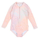 ANIMAL SWIRL ONE PIECE RASH GUARD SWIMSUIT - HUXBABY
