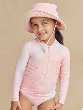 ANIMAL SWIRL ONE PIECE RASH GUARD SWIMSUIT - HUXBABY