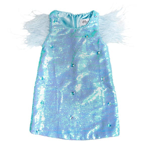 ANNA SEQUIN FEATHER DRESS - LOLA AND THE BOYS