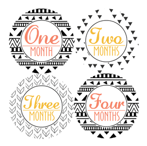 AZTEC TRIBAL MONTHLY BABY STICKERS - MONTHLY STICKERS