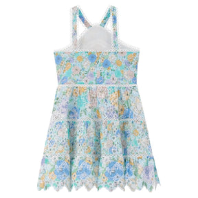 AZURE EMBROIDERED FLOWY DRESS (PREORDER) - MARLO