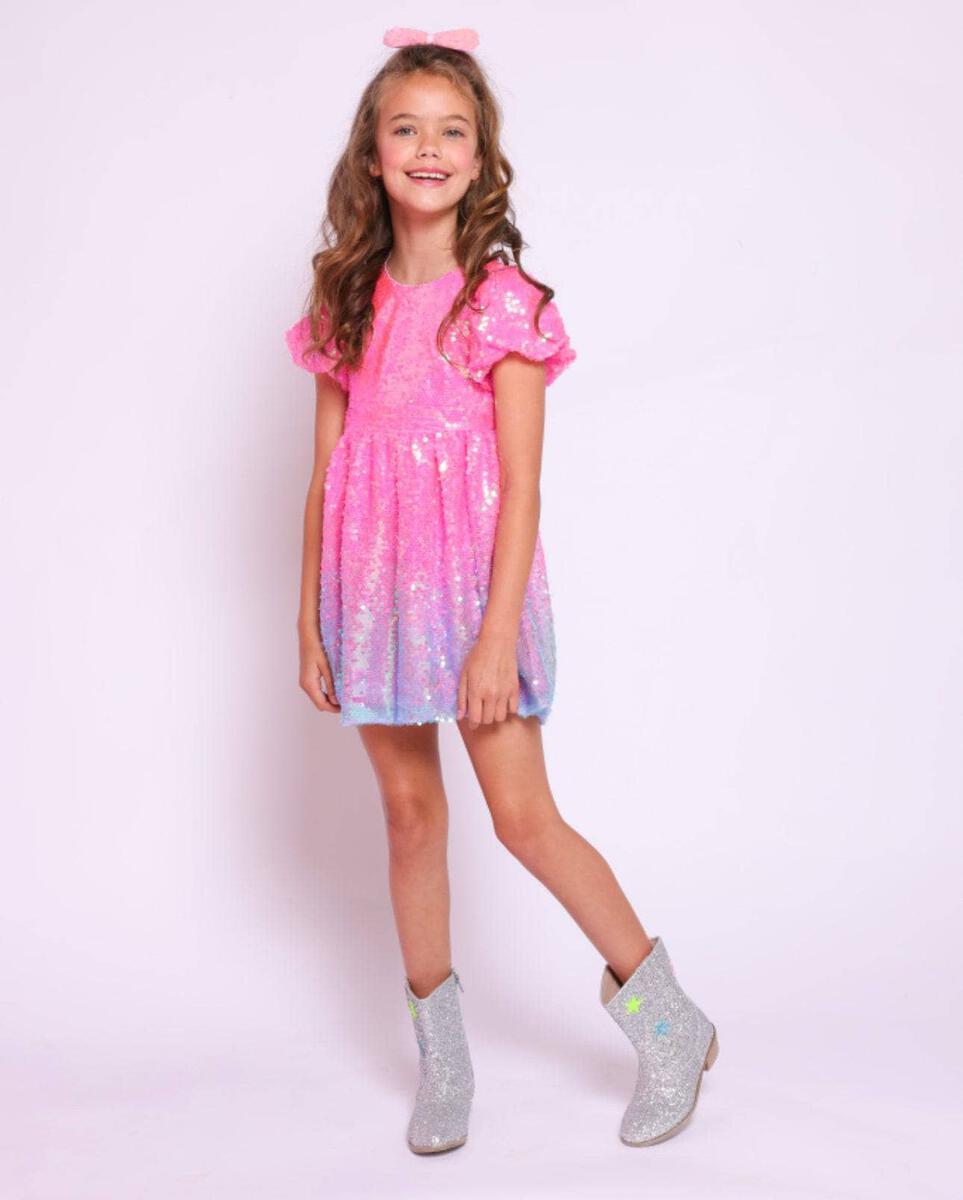 BUBBLEGUM SEQUIN DRESS (PREORDER) - LOLA AND THE BOYS