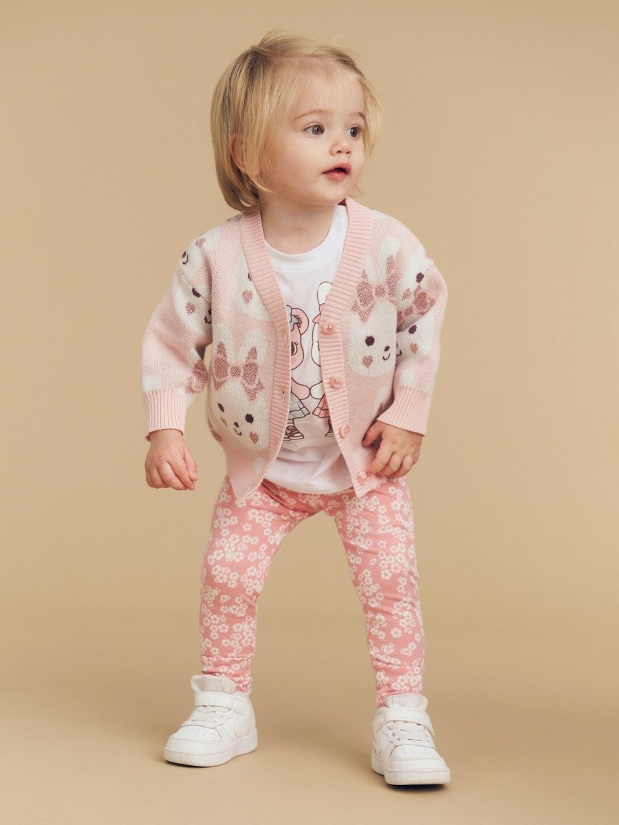 BUNNY LOVE KNIT CARDIGAN - HUXBABY