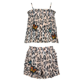 BUTTERFLY LEOPARD TANK TOP AND SHORTS SET - SET