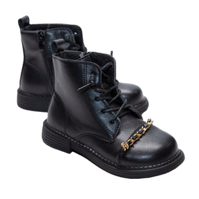 CHAIN LACE UP BOOTS - BOOTS