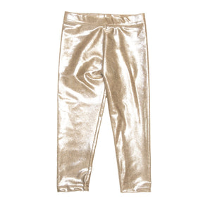 CHAMPAGNE METALLIC LEGGINGS - LEGGINGS