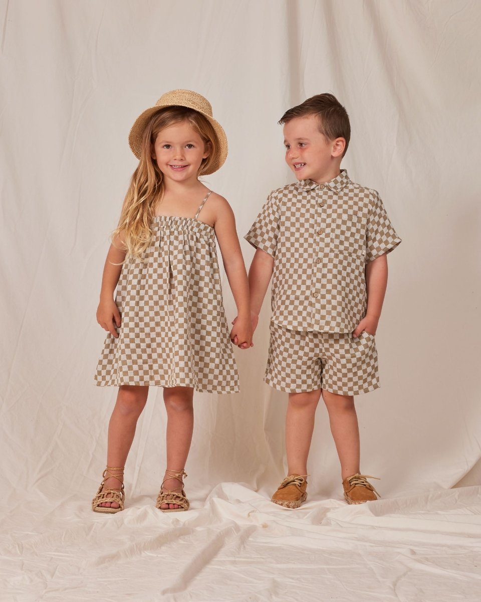 CHECK SHORT SLEEVE BUTTON DOWN TOP - BUTTON DOWNS