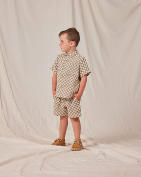 CHECK SHORT SLEEVE BUTTON DOWN TOP - BUTTON DOWNS