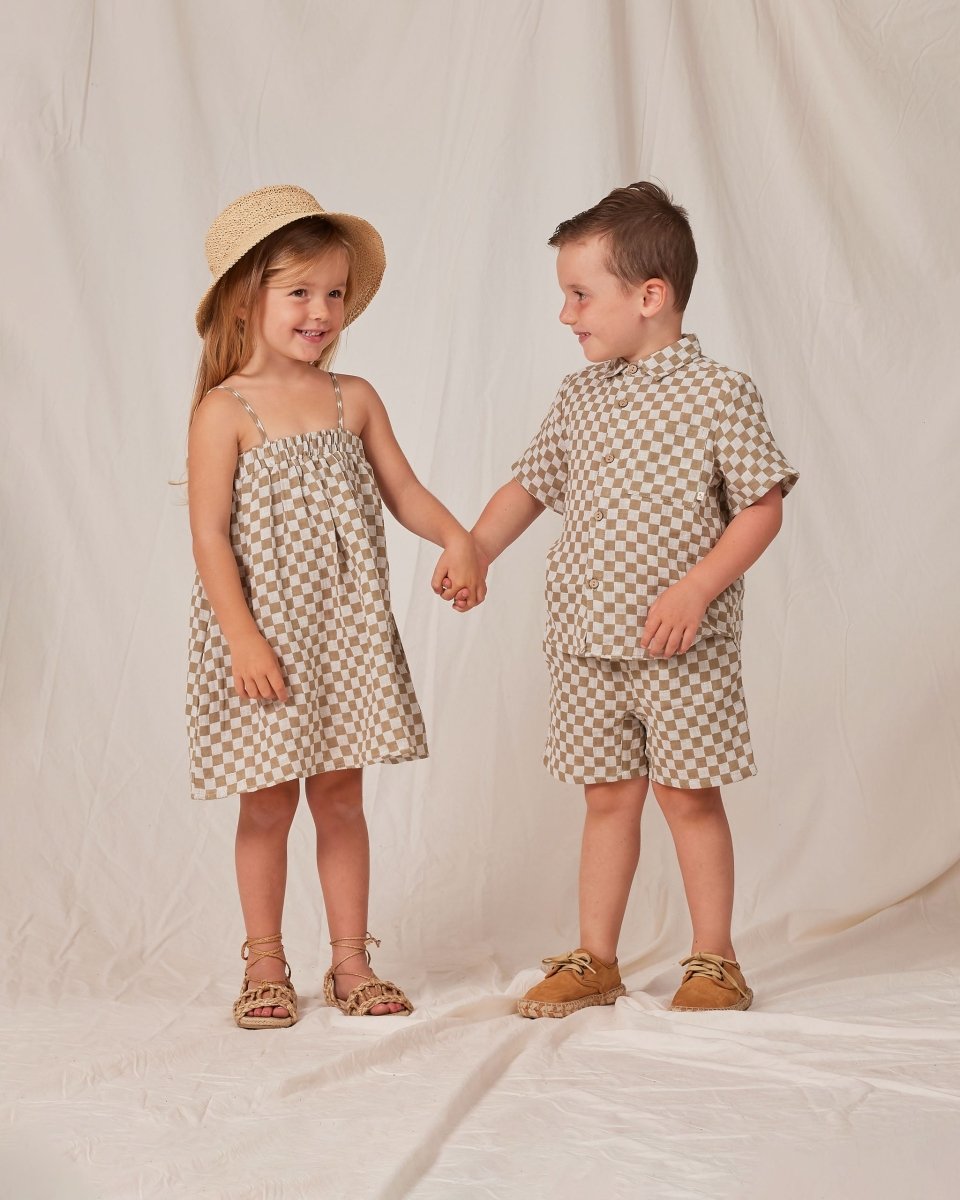 CHECK SHORT SLEEVE BUTTON DOWN TOP - BUTTON DOWNS
