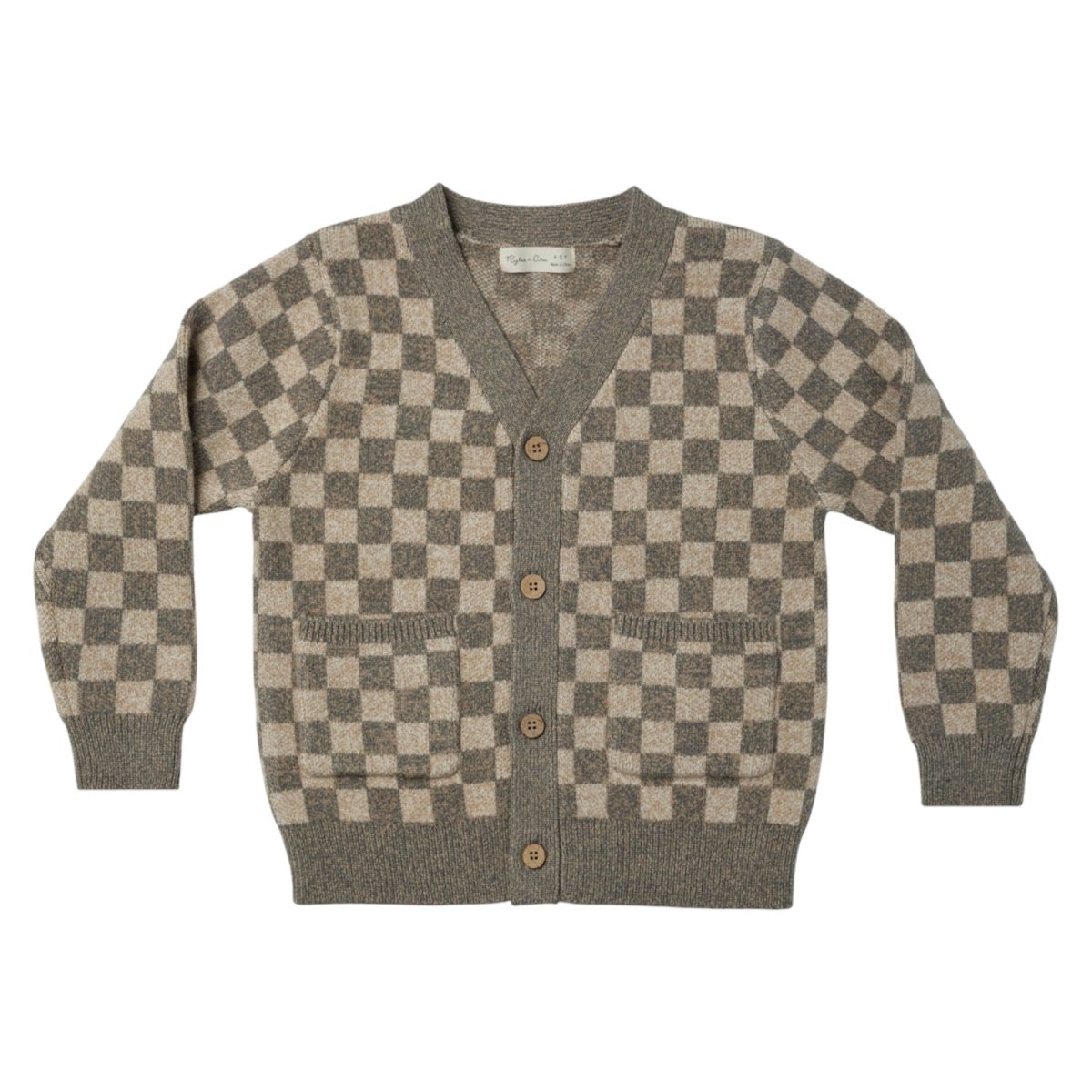 CHECKERED BOXY CARDIGAN - RYLEE + CRU