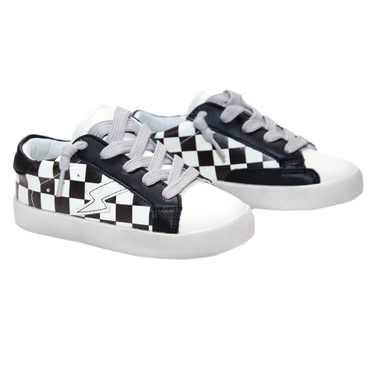 CHECKERED LIGHTNING BOLT SNEAKERS (UNISEX) - SNEAKERS