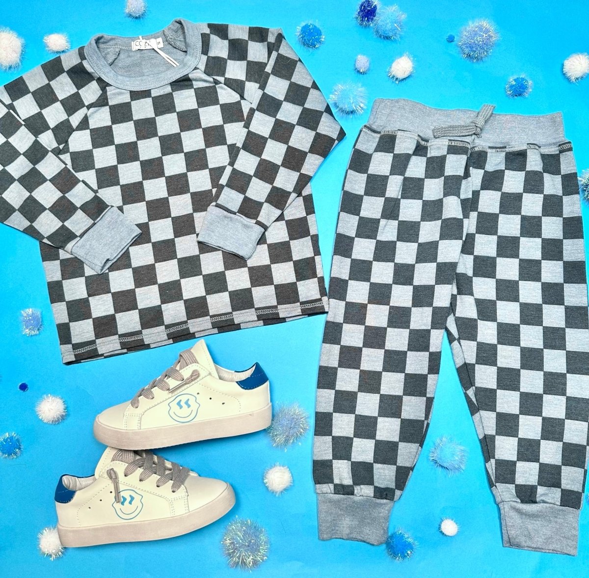 CHECKERED SWEATPANTS - COZII BY T2LOVE