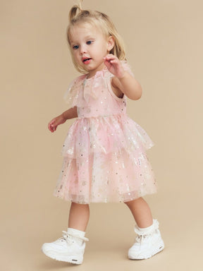 CLOUD BEAR TIERED PARTY DRESS (PREORDER) - HUXBABY