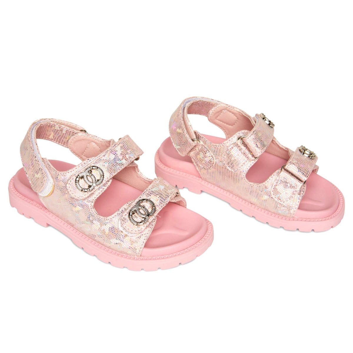 Coco Holographic Dad Sandals 32 / Pink by Mini Dreamers