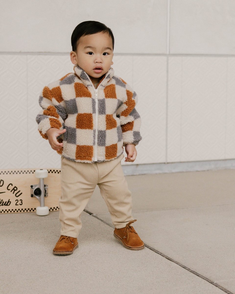 COCO SHEARLING CHECKERED JACKET (UNISEX) - RYLEE + CRU
