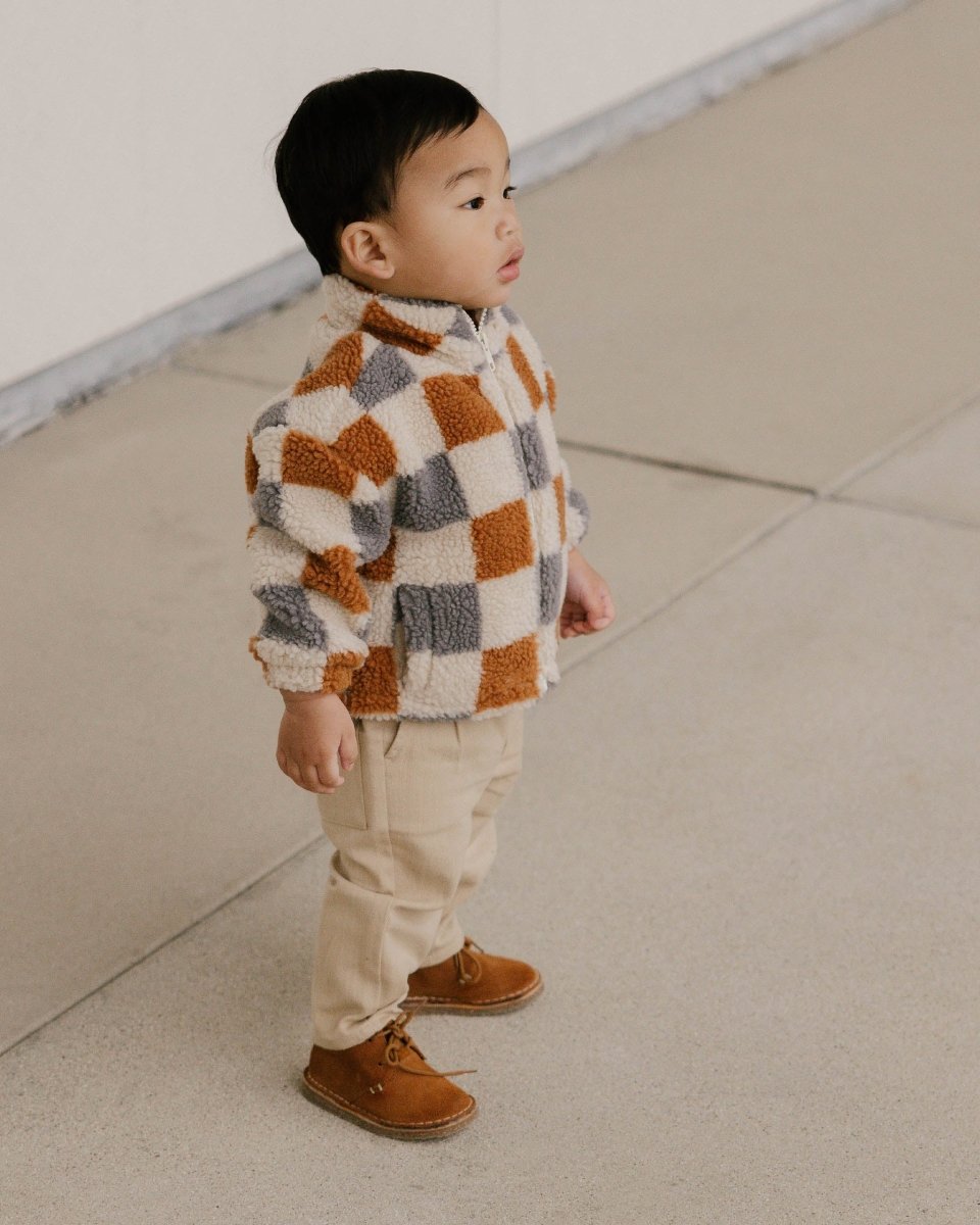 COCO SHEARLING CHECKERED JACKET (UNISEX) - RYLEE + CRU