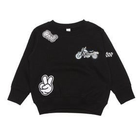 COOL MOTORCYCLE PATCHES SWEATSHIRT - SWEATERS