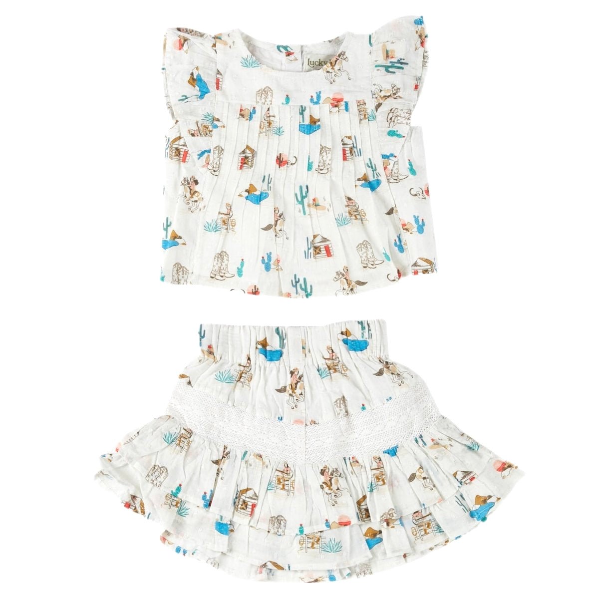 COWGIRL TOP AND RUFFLE SKIRT SET - LUCKY JADE