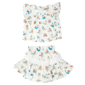 COWGIRL TOP AND RUFFLE SKIRT SET - LUCKY JADE