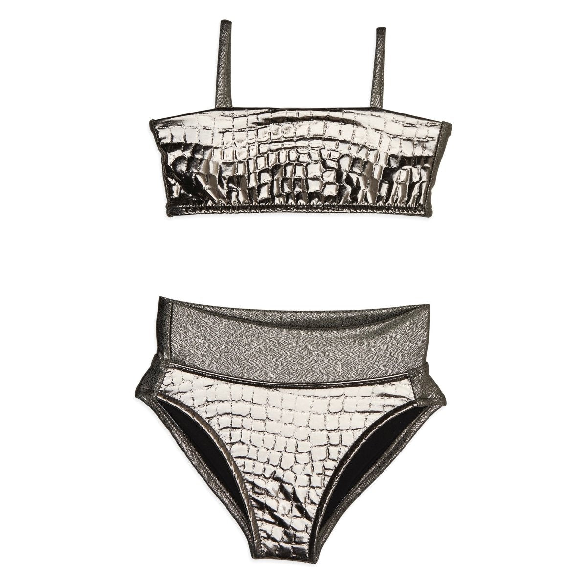 CROC EMBOSSED TWO PIECE BANDEAU BIKINI - LES TOUT PETITS