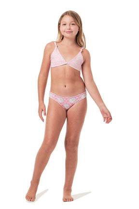CROCHET FLOWER PRINT TWO PIECE BIKINI - TWO PIECE BIKINI
