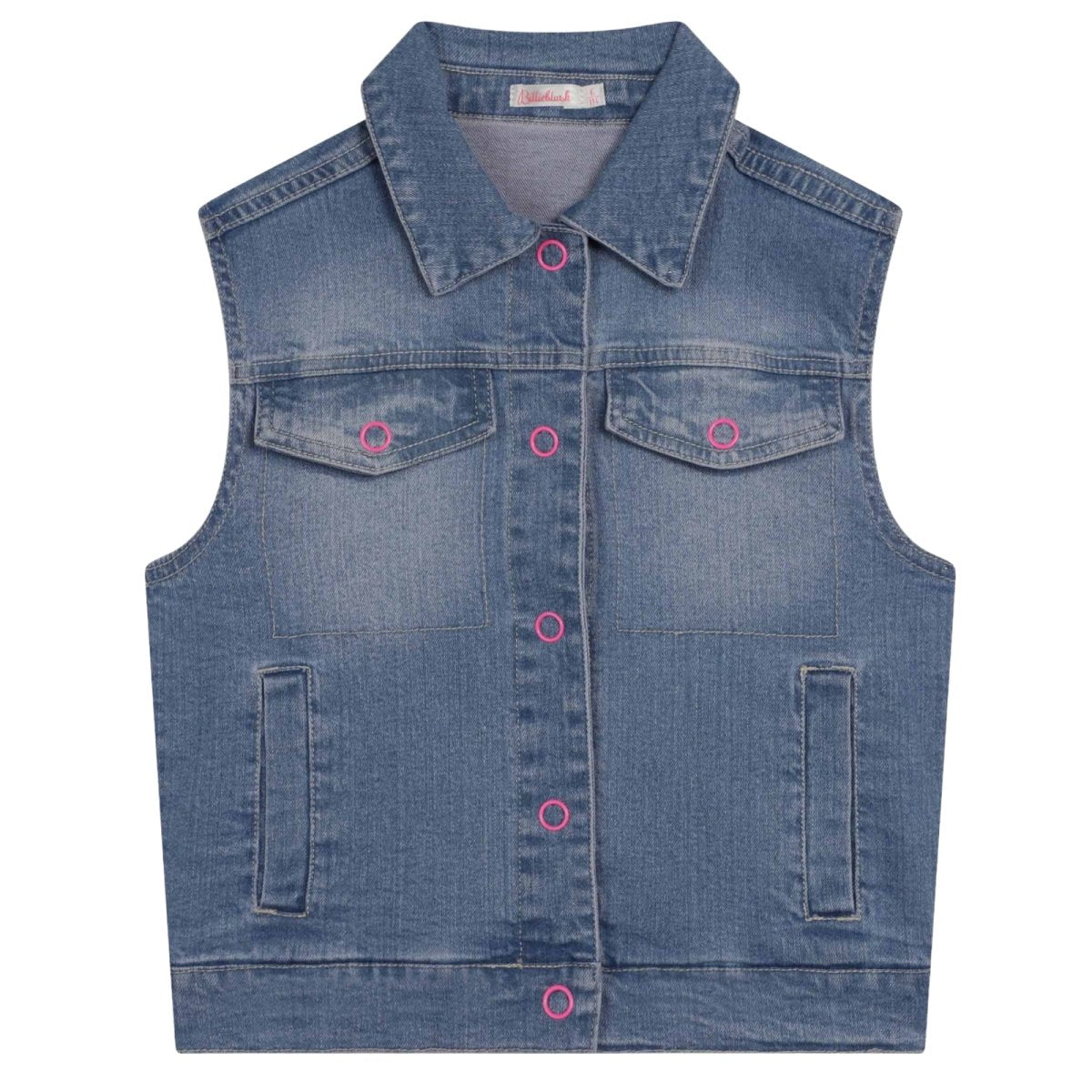 CROCHET HEART DENIM VEST - VESTS