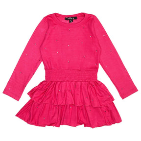 CRYSTAL STONES RUFFLE DRESS - FLOWERS BY ZOE