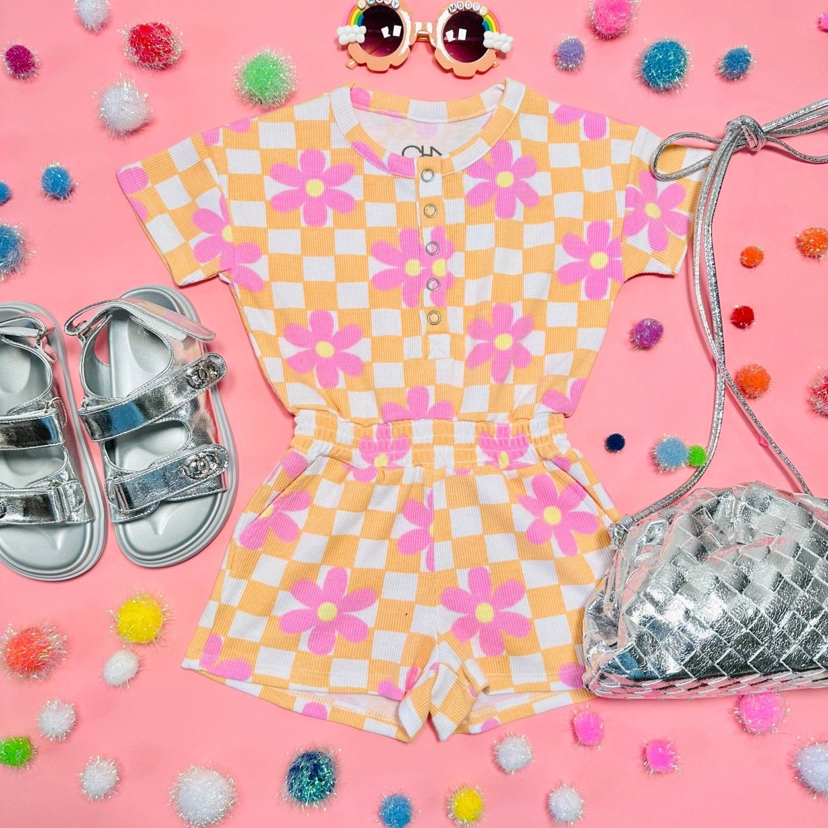 DAISY CHECKERED ROMPER - CHASER KIDS