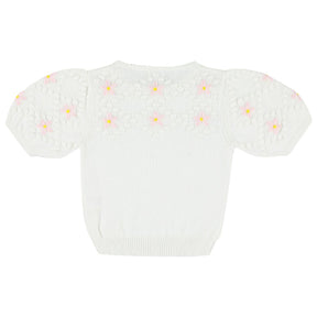 DAISY KNITTED PUFF SLEEVE TOP - SHORT SLEEVE TOPS