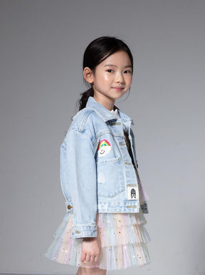DAISY PATCHES DENIM JACKET (PREORDER) - PETITE HAILEY