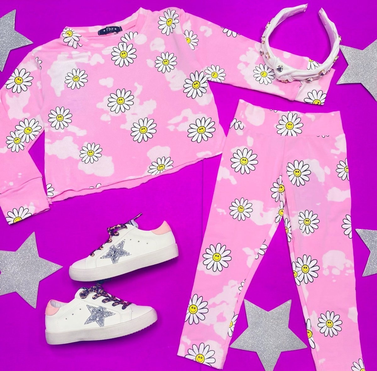 DAISY TIE DYE CROP SWEATSHIRT - SWEATERS