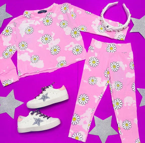 DAISY TIE DYE CROP SWEATSHIRT - SWEATERS