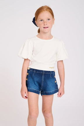 DAVINA DENIM SHORTS - SHORTS