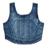 DENIM TANK TOP - FLOWERS BY ZOE