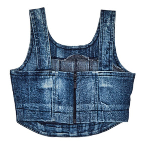 DENIM TANK TOP - FLOWERS BY ZOE