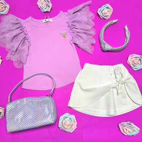 DENIM WRAP SHORTS - ANDORINE