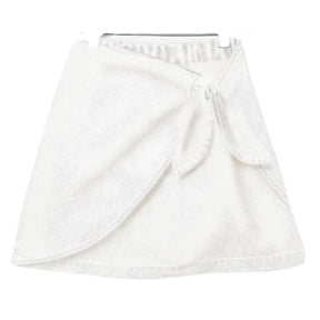 DENIM WRAP SHORTS (PREORDER) - SKIRTS