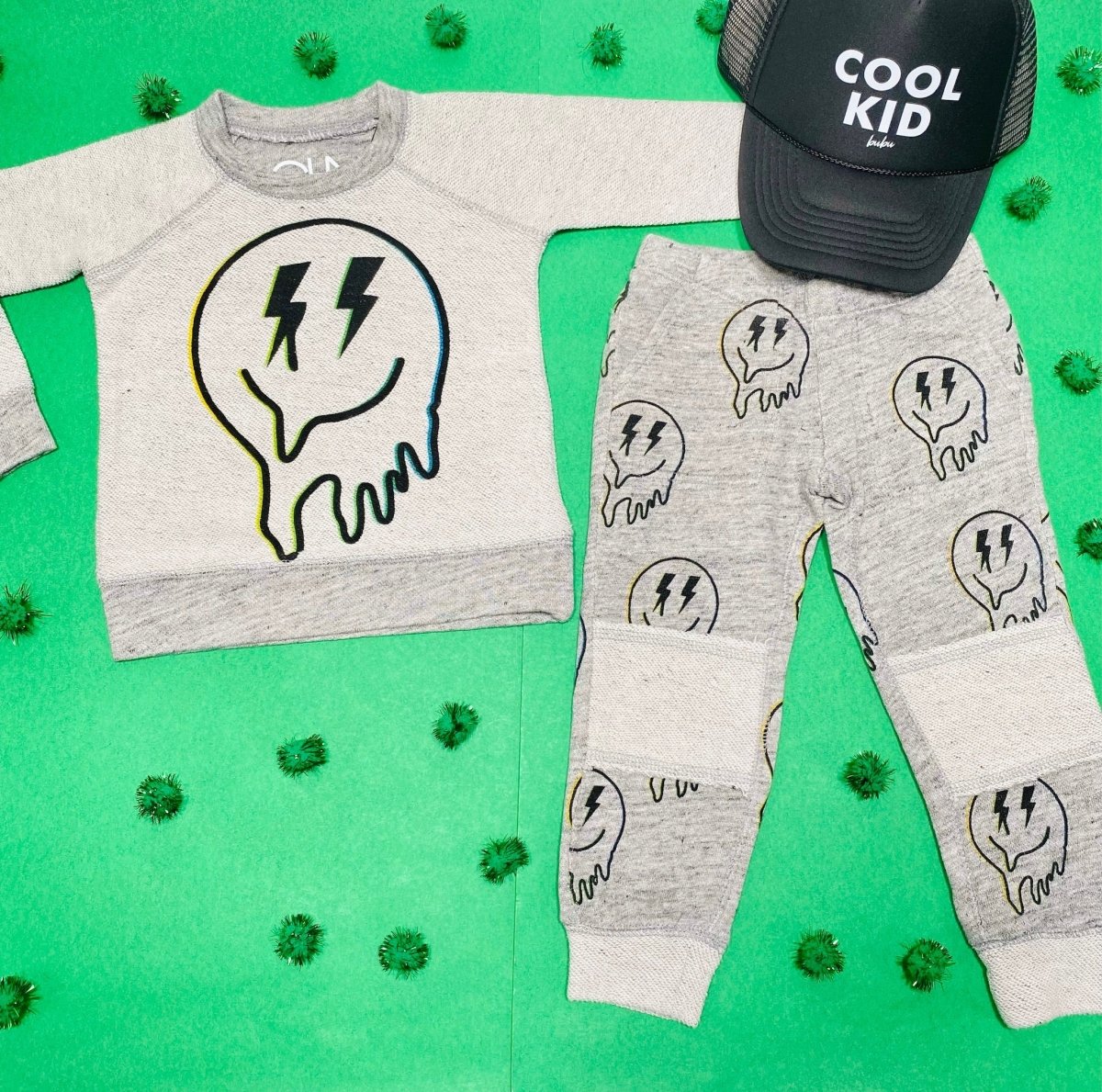DRIPPING SMILEY FACE SWEATPANTS - SWEATPANTS