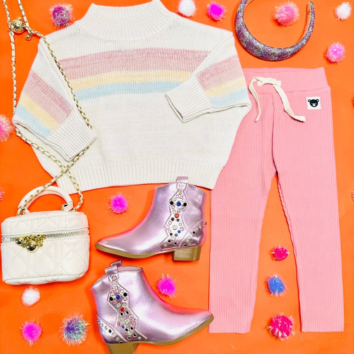 DUSTY ROSE RIB LEGGINGS - HUXBABY